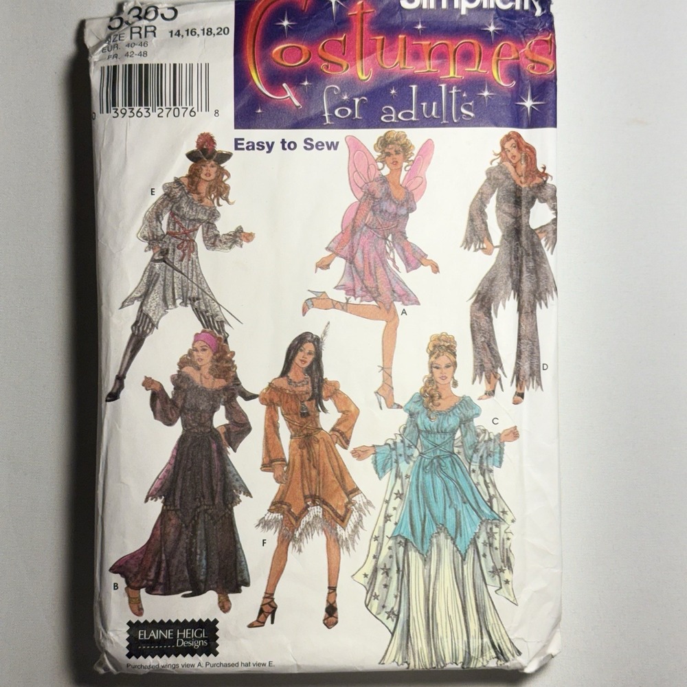 Vintage Costume Sewing Patterns Lot of 4 Various Costumes & Sizes Halloween - Picture 2 of 10